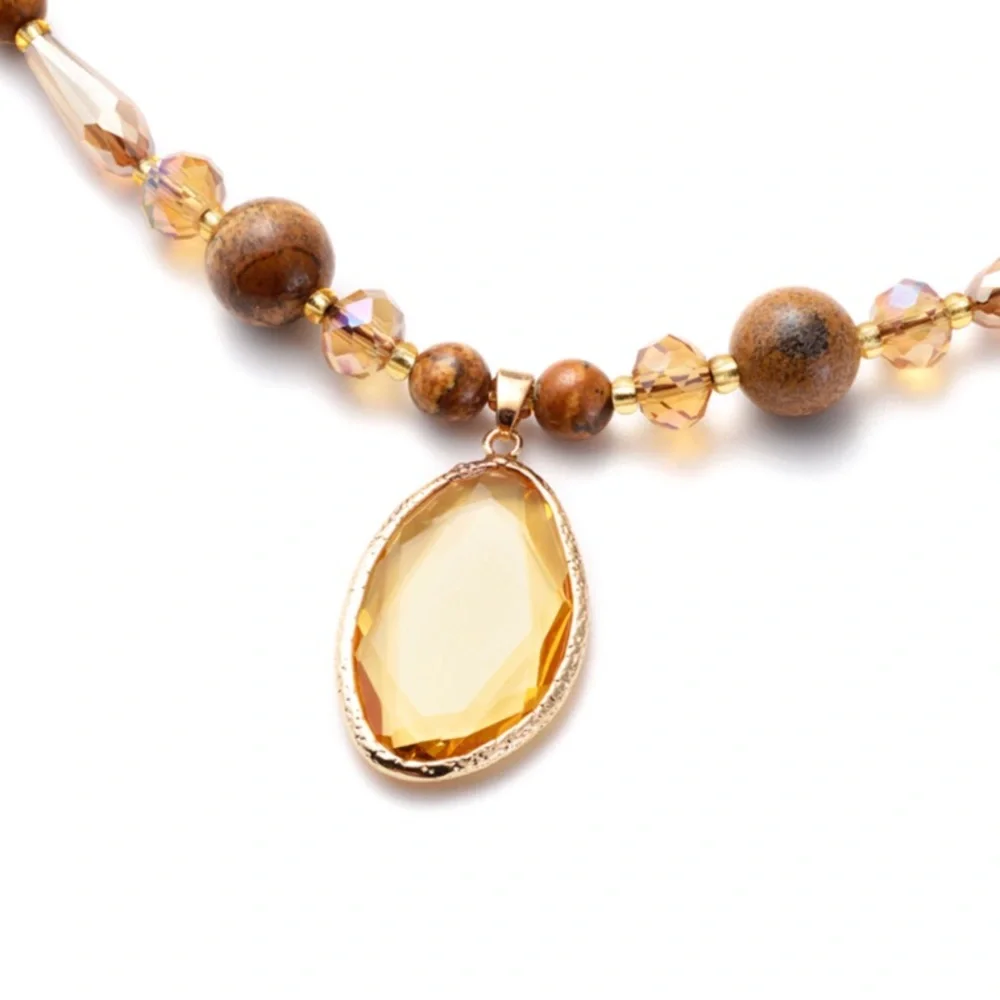 Picture Jasper Bead Necklace